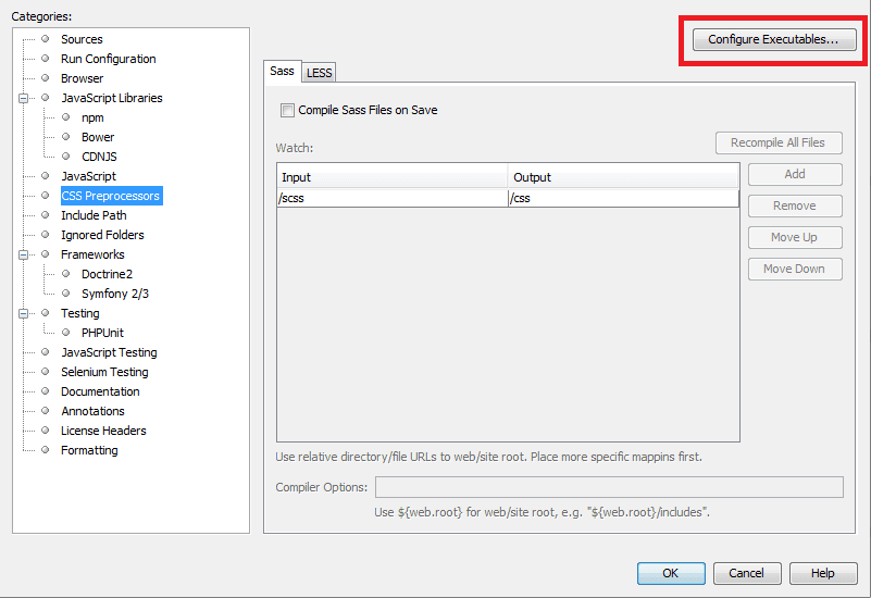 Configurando LESS en NetBeans 8.2
